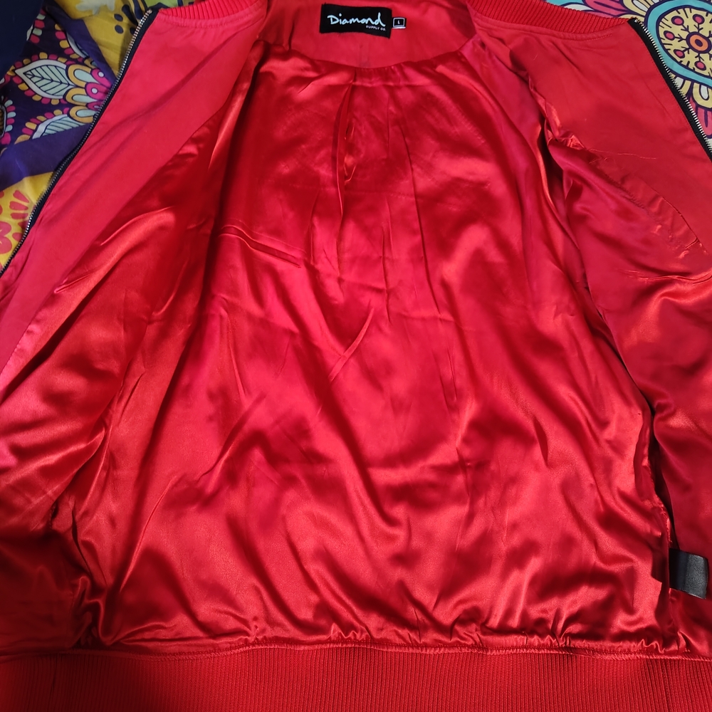 DIAMOND + MICHAEL JACKSON COLLAB -Genuine Red Leather Jacket ( NWOT😲🔥🔥) - Picture 6 of 14